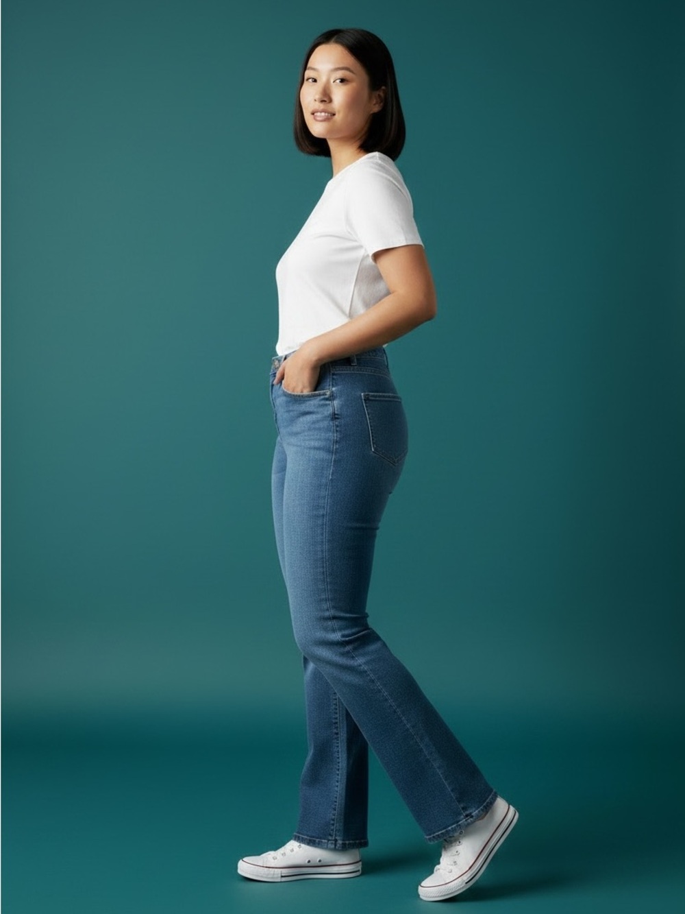 Buffalo David Bitton Mid Blue Flare Jeans